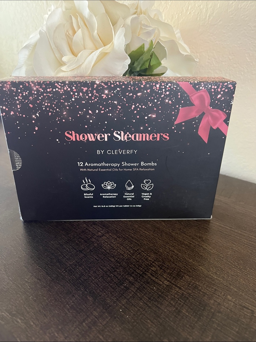 Pink & Black Shower Steamers Aromatherapy Set